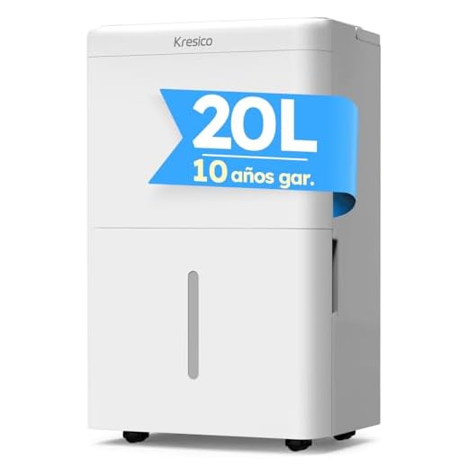Kresico Deshumidificador 20L/día, Deshumificadores de humedad, Cobertura 150m³/50m² desumidifador, Deshumidificador silencioso electrico con Temporizador, Depósito extraíble