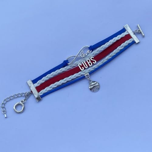 dolon infinity love cubs baseball bracelet handmade sports cheering charm team bracelet