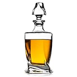 LUXU Whiskey Decanter,Twisted Whiskey Decanter with Stopper,Premium 25 oz Whiskey Decanter for...