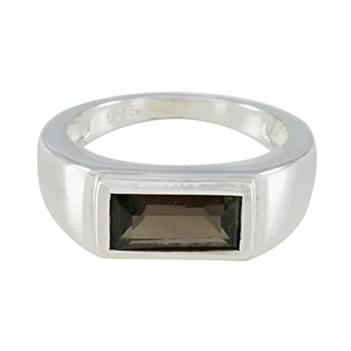 Bague en quartz fumé argent sterling 925 sublimez vos tenues quotidiennes