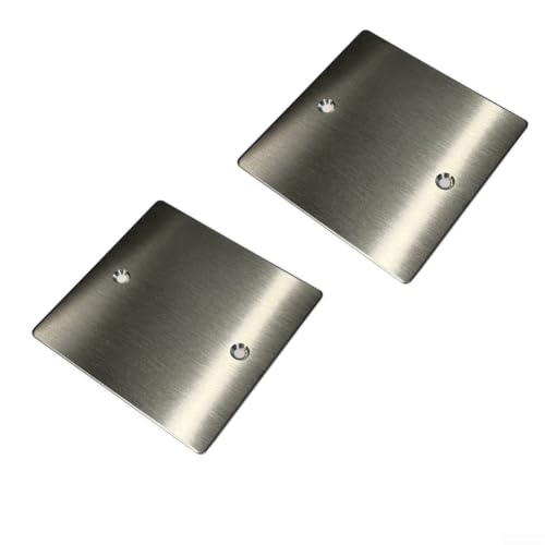 Image of Silver 86X86mm Blank Wall Cover Plate 2 Pack, Stainless Steel Floor Socket Faceplate, ForHidden Cover For Unused Electrical Holes Household & Commercial Office Use