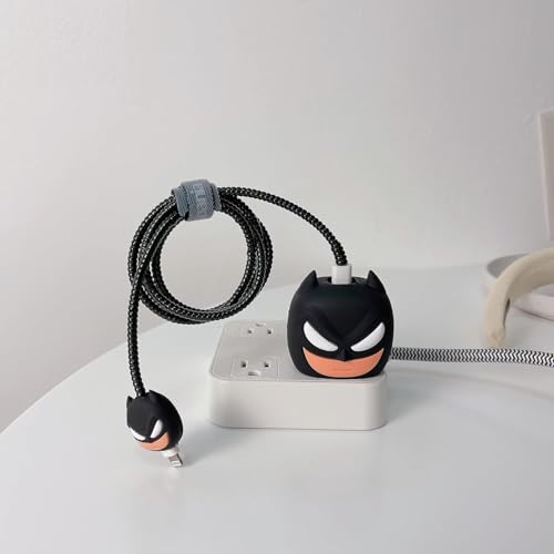 Image of 25W Charger Protector for Samsung, Protective Silicone Case Cover 25W Power Charger with Wire Saver - Batman