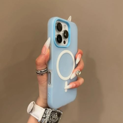 RNOZX For iPhone 16 Plus�p ���O�W���A���[�L�����f�B ���C�����X�[�d�Ή� �}�b�g�d�グ �}�O�l�b�g���o���p�[�J�o�[�iFor iPhone 16 Plus�p/�u���[�j