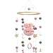 QILICZ Babybett Mobile Windspiel, Mobile Baby Holz mit Filzbällen und Hase Ornament Kinderzimmer Hängende Bettglocke Geschenk für Baby Mädchen, Rassel Spielzeug