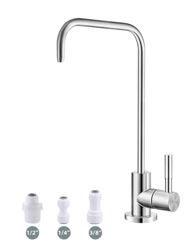 Bifordo Drinking Water Faucet,Lead-Free Water Filter Faucet,Easy to Install Reverse Osmosis Faucets for Kitchen Bar Sink,Brushed Nickel SUS304 Stainless Steel