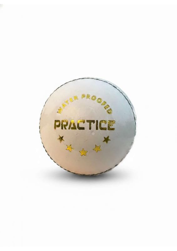 Image of Durable Leather Cricket Balls | Practice Match Use, Swing & Seam Optimized White Ball - Pack of 6
