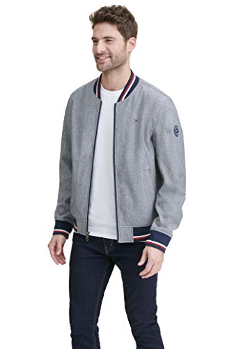 Tommy Hilfiger Men's Lightweight Varsity Rib Knit Bomber Jacket