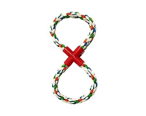 Image of Cotton Chew Dog Rope Toy, Double Ring Dog Chew Tug Toy, Large, Multicolor