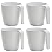 Melamin Geschirr 4 Tassen Campinggeschirr Kaffeebecher Teetasse 4 TLG Tafelgeschirr Camping Outdoor Party Becher Tasse mit Henkel Moderne Picknickgeschirr weiß elegant Henkeltasse Trinkbecher 300 ml