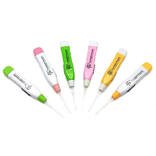 Image of Pack of 4 LED Flashlight Earwax Removal Tool - Safe Earpick Cleaner for Kids & Adults | Ear Cleaning Kit With Light for Easy & Precise Wax Removal
