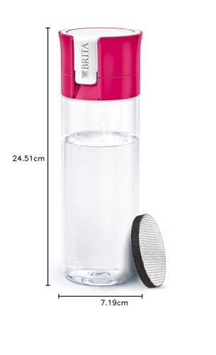 BRITA Wasserfilter-Flasche pink (0,6 Liter) / Praktische Trinkflasche mit Wasserfilter für unterwegs aus BPA-freiem Kunststoff / Filtert beim Trinken / spülmaschinengeeignet
