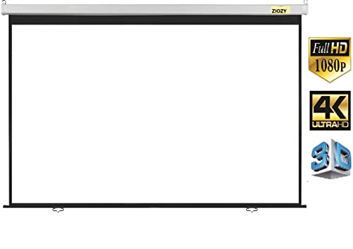 Image of Wall Type Pull Down Spring Action Projector Screen, Size: - 6 Ft. (Width) x 4 Ft. (Height), 84 Inch Diagonal, 4:3 Aspect Ratio, UHD-3D-4K Compatible, No Autolock Feature (White)