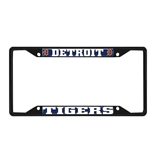 Fan Mats 31305: Detroit Tigers Metal License Plate Frame Black Finish