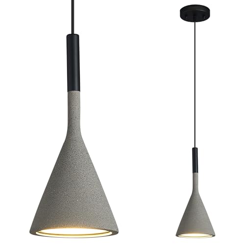ADCTHOME Farmhouse Black Pendant Light Fixtures 1-Light Concrete Industrial Kitchen