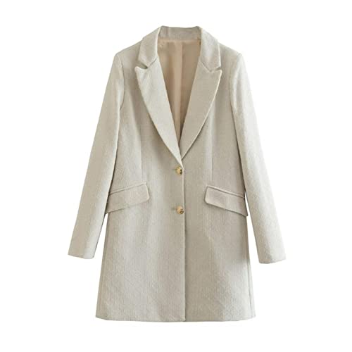 Veste chic dorée texture vintage manteau haut de gamme beige XS