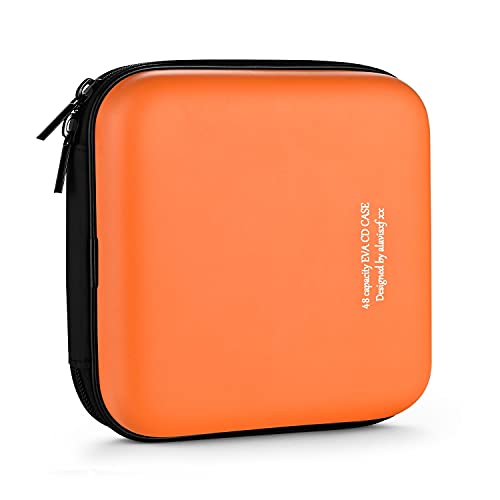 undefined LIOVODE 48枚収納 CDケースポータブルEVA blu-ray ディスク収納ケース 大容量 DVD/VCD 収納 (48枚, オレンジ色 48) の商品画像 4