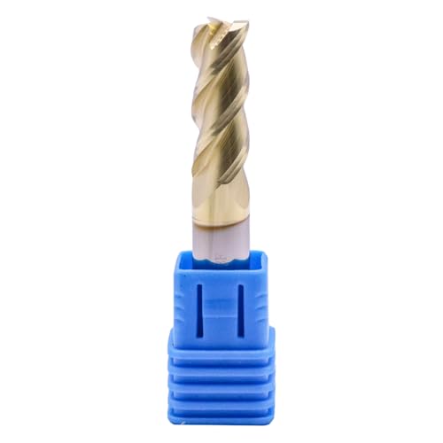 Image of 3 /8 inch 3 Flute 45 Solid Carbide Square End Mill for Aluminum, ZrN Coated | 45 Helix, 3 /8 inch Cutting Dia, 3 /8 inch Shank Dia, 1 inch Length of Cut, 2-1 /2 inch Overall Length, for Milling Aluminum and Copper