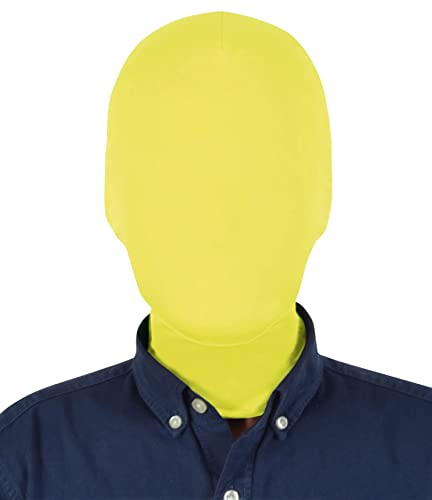 Aniler Masque intégral unisexe à capuche zentai pour Halloween, cosplay, taille unique, jaune