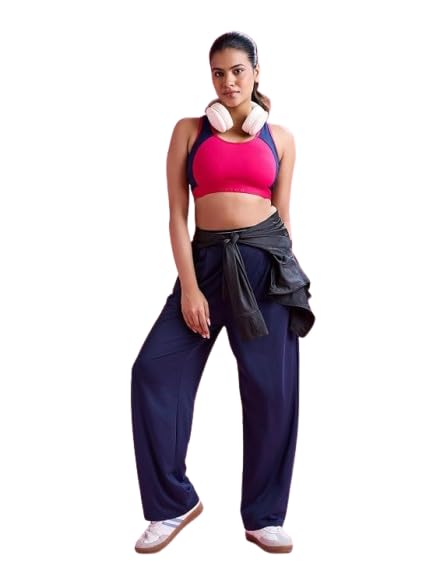Visionex Women's Activewear Sports Bra, Non-Wired, Lightly Padded, High Support Gym Training Bra Navy Blue-picture-11