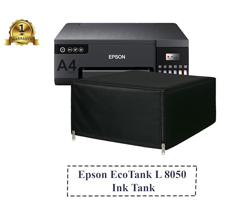 Image of VONBAER Dust Proof & Water Proof Printer Cover for Epson L8050 EcoTankTank Printer - Black / Washable / Durable / Zipper