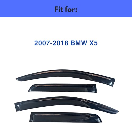 Image of IG Window Visors Fit for 2007-2018 BMW X5, Out-Channel Rain Guards Vent Wind Deflectors 4PC, Car Accessories for 07-18 BMW X5