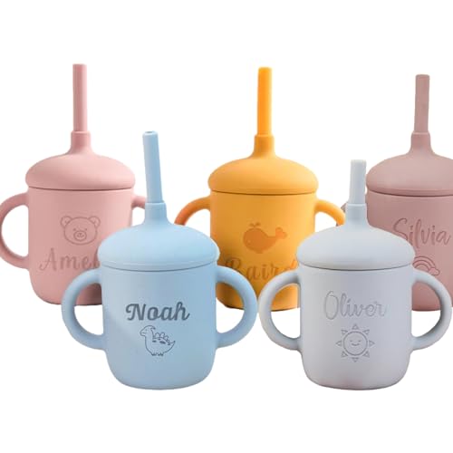 Personalized Baby Sippy Cups, Custom Silicone Baby Water Cup with