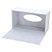 KINGFOM Rectangular PU Leather Tissue Box Cover - Facial Tissue Paper Napkin Holder for Bathroom, Home, Office, Car Automotive Decoration with Magnetic Bottom(White)