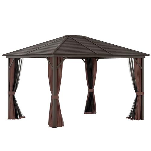 Outsunny Gartenpavillon Pavillon 300L x 365B x 262H cm Gartenzelt Festzelt...
