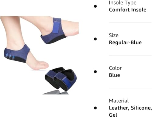 Image of Gel Heel cups Silicon Heel Pad for Heel Ankle Pain, Heel Spur Shoe Support Pad for Men and Women Shock Cushion Pad for Heels Cushion Heel Blue (GEL PAD BLUE PAIR)