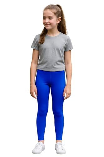 PopCouture Girls Premium Dance & Gymnastics Sports Activewear Leggings Royal Blue 4-5 Years