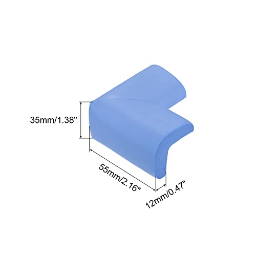 Image of uxcell Corner Guards Edge Protectors, 4Pack Foam Safety Bumper L Shape, 55mm /2.16 inch(L) for Furniture Corner Table Edge Guard, Blue