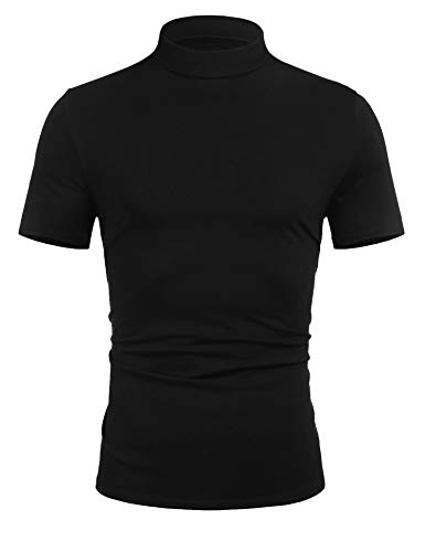 Image of Poriff Men's Casual Slim Fit Basic Tops Knitted Thermal Turtleneck Pullover Sweater