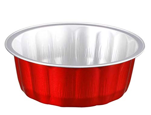 Keisen 4 2/5" 235Ml 8Oz 24/Pk Disposable Aluminum Foil Cups For Muffin Cupcake Baking Bake Utility Ramekin Cup(Red) #TOP4