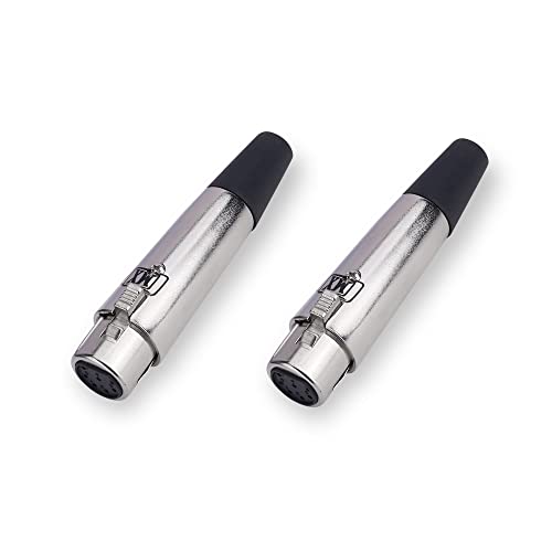 Image of MX 3 Pin XLR Microphone pin Pure Copper Nickel Plated Pins1 for High Conductivity microphone (7-Pin Female XLR connector, Pack of 2, Female Connector)