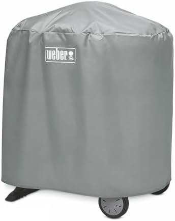 Weber Abdeckhaube | Für Gasgrills der Serien Q 1000/2000 mit Ständer, Wetterbeständiges Gewebe mit Befestigungsgurten, 134 x 64 x 88 cm