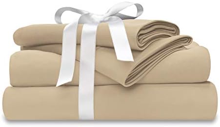 Wicked Sheets Moisture-Wicking + Cooling Bed Sheet Set/for Night Sweats & Hot Flashes (Queen Deep Pocket, Beige)
