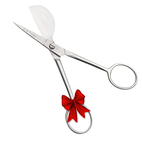 ONTAKI - Tijeras con apliques de borde de pico de pato, 5 pulgadas, con forma de pala para artes, manualidades, tela y bordado Cover