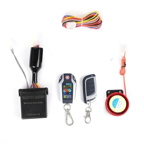 ISTOVO Alarma LCD para Motocicleta, de Seguridad con Bloqueo/Desbloqueo AutomáTico, Dos Alarmas Antirrobo, Arranque del Motor Sin Llave, Sin Monitor
