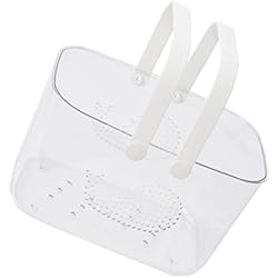 FOMIYES Cesta De Baño Papeleras Organizadoras De Baño Pequeño Cesta De Plastico Con Asa Lufa Cesta Organizadora De Baño El Plastico Oficina Almacenamiento Estante De Ducha Blanco