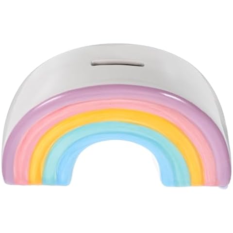 IMIKEYA Piggy Bank: Rainbow Design Ceramic Piggy Bank Money Box Decorative Coin Bank Money Bank Money Saver Storage Box Piggy Bank for Kids Wedding Home Nursery Decor Cover