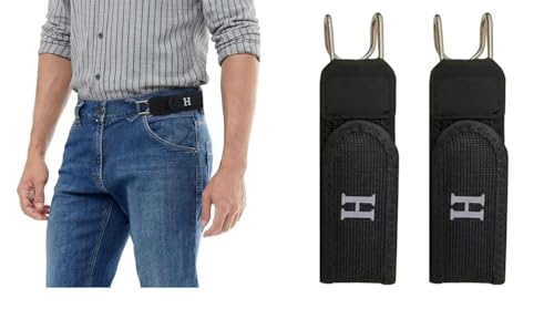 Image of Buckleless Belt Hook Tactical Metal Hook Elastic Waist Belt, Unisex, Invisible, for Work and EDC