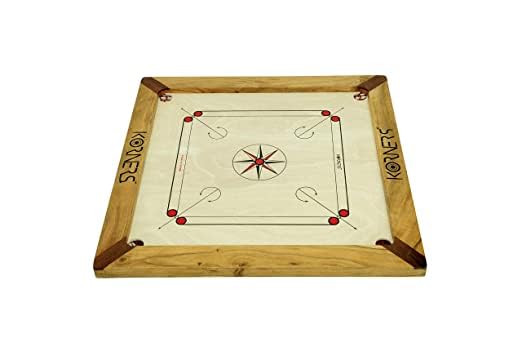 Image of KORNERS Carrom Board with Striker, Coins and Powder, Multicolor| (35 Inches Natural Club 1)