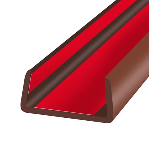 Rubber Edge Trim, 2-1/8" Self-Adhesive Flexible U Channel Edge Protecter for Plywood, Doors, Wide U Shaped Edge Trim, Edge Banding, Brown Color, 20Ft