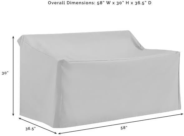 Vinyl Loveseat Cover - Heavy Duty Outdoor Furniture Protector - Gray