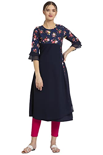 Image of ALC Creation Women's Crepe Printed A-line Kurti
