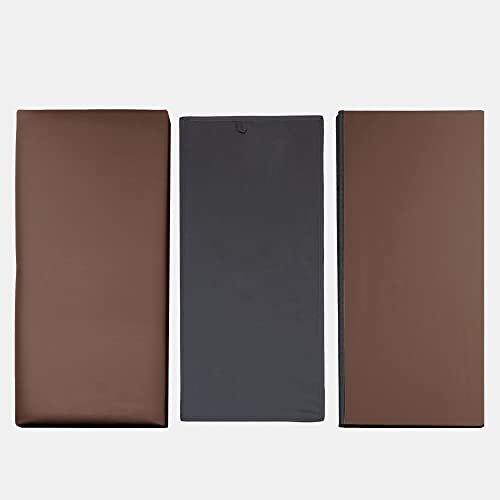 Home Republic Large Ottoman Storage Box Folding Seat, Storage Stool Faux Leather Toy Chest Practical Bench Blanket Box (Brown, 76x38cms)