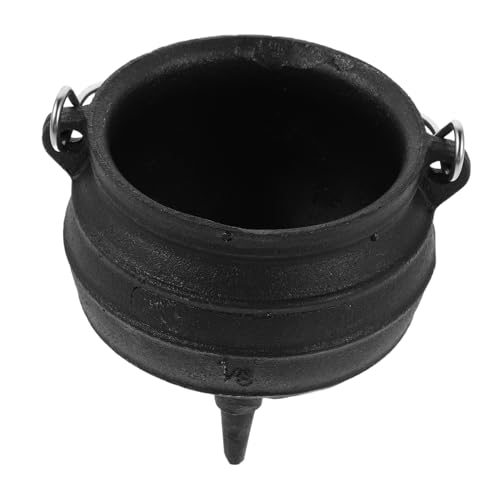 ABOOFAN Caldero de Hierro Pequeño con Asa Soporte Resistente al Calor para Quemar Incienso Aromaterapia y Fundir Cera Olla para Ritual de Smudging y Decoración