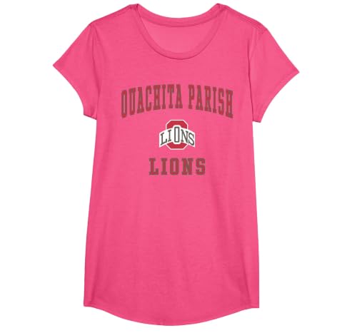 Ouachita Parish High School Lions T-Shirt C1 T-Shirt, Girls, Pink Heather, Small