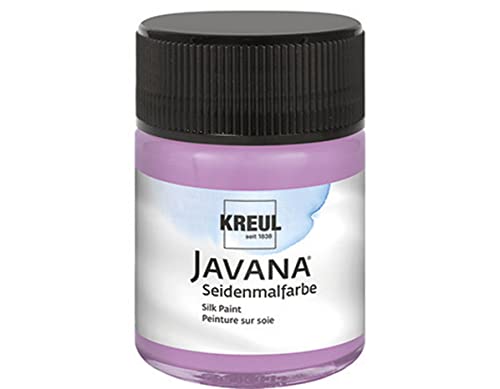 KREUL 8118 - Javana Seidenmalfarbe im 50 ml Glas, flieder, hochpigmentierte und brillante Farbe auf Wasserbasis, mit fließend flüssigem Charakter, dringt tief in die Fasern ein