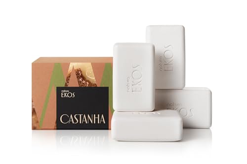 Natura - Ekos Castanha (Brazil Nut) Creamy Bar Soap Set (4 Pack) - 4 Creamy Soap Bars - 97% Natural - 100% Pure Plant Based Oils - Vegan Skin Care - Brazilian Beauty Secrets - Self Care - 3.5oz (100g)